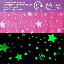 1 pieza Manta con brillo en la oscuridad para niños de color rosa, con estampado de nubes estrelladas, manta de franela suave y esponjosa, regalo para niños y niñas, cómoda para sofá, cama, escuela, cumpleaños, Navidad, Halloween, Acción de Gracias, Pascua - Multicolor - Ver 7