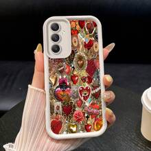 Funda de teléfono TPU para Samsung Galaxy S23 Ultra S24 S25 S22+ S20 FE Pro Plus 5G, patrón de sinfonía de corazón derretido, funda protectora suave a prueba de golpes, funda de teléfono linda, cubierta protectora, diseño de moda, funda de teléfono de moda, cubierta protectora resistente a impactos, funda de alta calidad, compradores conscientes de la moda, usuarios de smartphones - Colores mixtos - Ver 5