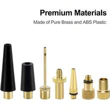 Presta Schrader Adaptor, 16PCS YASI Brass Bike Pump Adapters, Ball Pump Needle, Balloon Inflatable Toys Nozzle Inflator Adapter, Pump Accessories Standard Pump Or Compressor1 - Initial - View 7