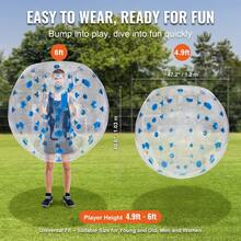 Pelota de parachoques inflable (1 unidad), 1,2 m (4 pies) de cuerpo, para adolescentes, 0,8 mm de grosor, de PVC, ideal para hámster humano, ideal para jugar en equipo al aire libre, ideal para jardín, patio y parque. - 1,2 m (4 pasteles) - Ver 3