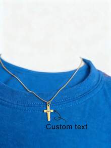 suteyi Custom-Engraved Gold And Silver Cross Necklaces For Teenagers, Exquisite And Small, Suitable For Both Boys And Girls, Can Be Given As A Baptism Gift Or As A Cross Necklace For Both Boys And Girls.