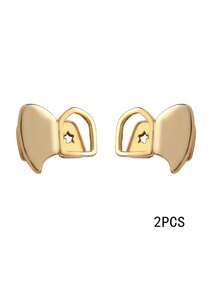 RACHELZ Vintage Mixed Double Hollow Teeth Grillz Braces Hip Hop Symmetrical Two Glossy Tooth Caps For Women Men Jewelry Fangs Cosplay Christmas Gift - Gold - View 8