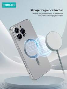 Koolife 17 Pro Max Phone Case, Magnetic Wireless Charging, Full Soft Cover, Protective Shell, Ultra-Thin Matte Metal Paint, Lens Full Coverage, Integrated Buttons, Compatible With IPhone 17 Pro Max/17/17 Pro/17 Air/11/12/12 Pro/12 Pro Max/13/13 Pro/13 Pro Max/14/14 Plus/14 Pro/14 Pro Max/15/15 Pro/15 Plus/15 Pro Max/16/16 Pro/16 Plus/16 Pro Max - Light Grey - View 7