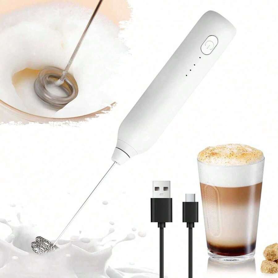 Small Milk Frother, Electric Egg Beater, Household Hand Mixer For Mixing Egg Whites, Cream, Cappuccino And Latte, Kitchen Gadgets - Multicolor - View 1