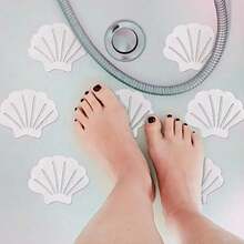 12片装浴室防滑贴纸，自粘式，贝壳图案防滑淋浴踏板贴纸，淋浴房垫，老年人防滑垫，浴室防摔贴纸，浴室配件