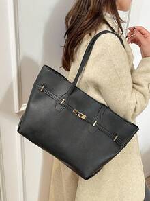 2025 New High-Quality Large Capacity Underarm Versatile Commuter Fashion Shoulder Tote Bag - Black - View 1