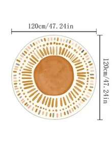 1 pieza Alfombra redonda de imitación de lana inspirada en la dopamina, de color azul claro, suave y cómoda para la sala de estar, el dormitorio, el estudio, el vestidor, adecuada para varios tamaños - Multicolor - Ver 7