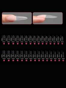 240 Pcs/Box Nail Sandwich Dual Form Nail Tips Quickly Building Gel Form Nail System Full Cover Tips Nail Extension Form - Apricot - View 4