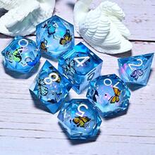 7件套树脂角色扮演游戏骰子套装 - 多面骰子，适用于桌面游戏、角色扮演游戏和节日礼物（圣诞节/感恩节/斋月/复活节） - 彩色 - 查看 17