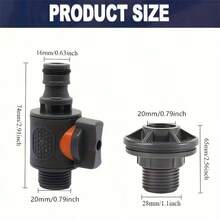 2 pièces Adaptateur de seau d'eau, adaptateur de réservoir d'eau durable avec vanne, kit de connecteur de collecte d'eau de pluie à installation rapide, connecteur à filetage mâle 1/2"-DN15 - Multicolore - Voir 13
