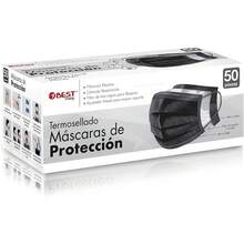 Best Trading Cubrebocas Negro 50 piezas, Mascarilla Desechable Termosellada Tricapa, Caja de Tapabocas con 50 Piezas con Ajustador  Oculto y Tecnología Ligera de Filtrado Efectivo - 1 - Ver 2