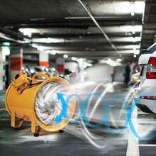 Ventilador portátil, ventilador cilíndrico resistente de 12 pulgadas, ventilador de escape fuerte de 550 W, 2500 CFM, cable de alimentación de 9.8 pies (sin cabezal de carga), soplador industrial para aspirar polvo, humo en el hogar/lugar de trabajo - 2500 CFM - Ver 1