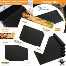 4 Pcs Customizable Drip Tray Liner Compatible With Traeger Pro 575 Pro 22 Pro 780 And Traeger Tailgater Drip Tray Reusable Grill Drip Pan Liner For Traeger Drip Tray Liner For Catching Grease - như hình ảnh - Xem 1