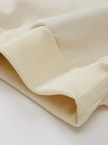 男士抓绒卫衣，户外休闲运动防风加厚保暖圆领套头衫，秋冬季滑雪适用 - 杏色 - 查看 4