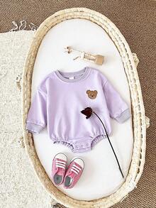 女嬰小熊刺繡連體衣