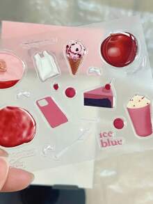 1 miếng dán 3D hình kem và thạch đào chân thực dùng để làm ốp điện thoại, cốc nước, v.v. - Nhiều màu - Xem 4