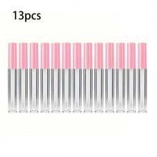 13个3毫升唇釉空瓶套装，带刷子，透明可填充唇彩管，适用于DIY唇彩制作，化妆品容器套装，适合化妆爱好者和DIY项目