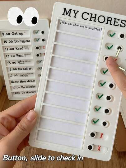 Familjens dagliga planeringsbok med avtagbara sidor - Vecko- och månadskalender utan datum, vaneregister, att-göra-lista, mjukt omslag i PVC-material (rosa/blå/vit), lämplig för vuxna, schema, bullet journal-system, bärbar planeringsanteckningsbok, kontorsmaterial, hushållsarbete, hushållsarbetstavla, städplanerare, sött kontorsmaterial, hushållsarbetslista,