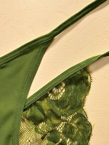 3pcs Women's Lace Trim Tie Front Bikini Panties, Soft & Smooth Fabric, Sexy Underwear - Multicolor - View 8