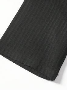 1pc Men's Textured Fabric V-Neck T-Shirt, Soft Drape, Anti-Pilling, Breathable, Suitable For Spring/Summer Casual, Beach, Office, Old Money Style - Black - View 7