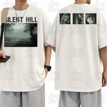 Silent Hill T-Shirt - Video Game, Electronic Game, Fiction, Horror, Fear, Geek, Unisex, Men's/Women's, 100% Cotton, Top Premium Streetwear, New Release, Immediate Shipping, Various Colors!! Plus Size - 白色字元 - 查看 1