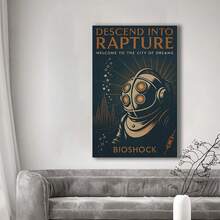 Framed Rapture Poster | Rolled Canvas Print | Game Print.Home Living Room Office Wall Decor, Perfect Gift And Wall Decoration, Room Decor, Wall Art Decor, Wall Decor, Living Room. - Đóng khung - Xem 3