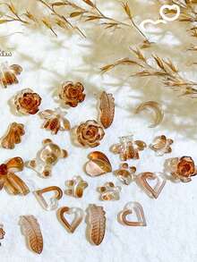 10 جرام/30 جرام ديكور فني للأظافر في فصلي الخريف والشتاء، تخصيص عالي الجودة بطراز مايار ثلاثي الأبعاد بألوان القهوة والكاميليا والريش والحب والماس المختلط، مناسب للاستخدام المنزلي والمهني وديكور الحرف اليدوية - متعدد الألوان - مشاهدة 6