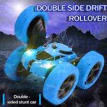 The Best Gift RC Car! 360° Flip Remote Control Car For Kids, Double-Sided Driving Stunt Vehicle With Cool Lights, Rotating Toy For Boys Girls (Ideal For Christmas, Birthday, Children's Day) - 藍色 - 查看 10