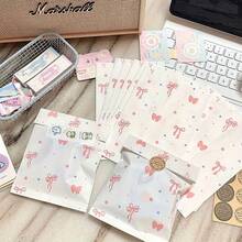50/100pcs Pink Bow Heart Paper Gift Bags - Multicolor - View 3