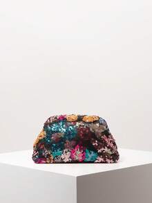 女士手拿包、碎花包、亮片包、派对包、新娘派对包、派对配饰、婚礼用品、圣诞包、女士礼物（图案随机） - 彩色 - 查看 6