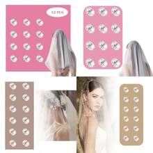 12 Pairs Veil Weights Invisible Pearl Wedding Veil- Double-Sided Pearl Veil Weights Bridal Veil Wedding- Bridal Accessories Magnetic Pearls- Mantilla Wedding Veil Lightweight Veil Pearl - như hình ảnh - Xem 1