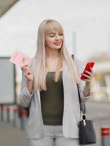 1pc Passport Card Bag, Multi-Slot Passport Case, Travel Wallet, Gold Design Slim Passport Wallet, Suitable For Passports, Business Cards, Credit Cards, Suitable For Travel, Multiple Colors