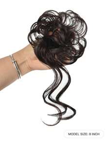 1个儿童发髻接发假发圈合成儿童假发女孩花朵头饰假发弹力橡皮筋发髻发髻儿童假发发饰 - 彩色 - 查看 9