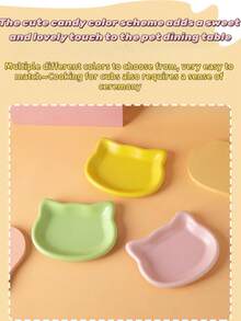 Premium Pet Cat Dog Single Bowl, Adorable Anti-Spill Anti-Dirty Water Food Bowl, Large Diameter Lightweight Pet Food Tray - Multicolor - View 7