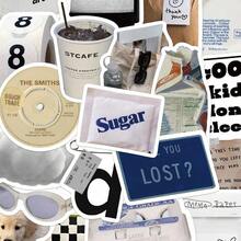57pcs Vintage Decorative Stickers Laptop Handbook Phone Case Decorative Decals,School Supplies,Back To School - 彩色 - 查看 1
