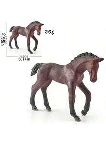 逼真的马模型，野生马匹农场动物，儿童动物认知，适用于桌面、花园、办公室装饰、家庭书房客厅装饰、书桌吧台柜展示，站立的马匹，动物雕塑装饰，圣诞节、感恩节、新年收藏，生日礼物 - 彩色 - 查看 8