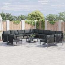 Garden Sofa Set Anthracite Steel - Multicolor - View 1