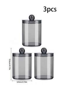 1pc Black Acrylic Bathroom Dental Floss Storage Container - Black - View 8