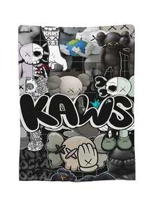 Kawss Kawaii Kaw Blanket Cozy Anime Gift Blanket - Premium Flannel Throw For Fans, Soft Cartoon Print For Sofa, Bed, Camping & Travel, Great Christmas Birthday Present - màu đen - Xem 4