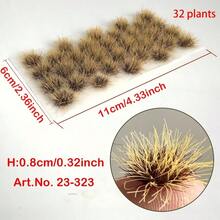 32件/包塑料植物模型材料，静电草丛模型套装，树脂景观仿真苔藓草，适用于火车场景，铁路人造草坪模型