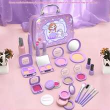 22pcs Christmas Makeup Toy Set For Girls, Includes Makeup Bag, Pretend Makeup Toys, Portable Makeup Case With Storage Box, Suitable For 3-9 Years Old, Makeup Gift Set