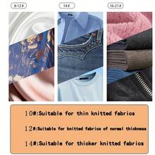 SINGER Universal Haushaltsnähmaschinennadeln, 5 Stücke/Packung - 2045 Stretch-Nadeln, sortierte Größen 10/12/14/16/18, beständiger Edelstahl, glatte Näharbeit für Stretchstoffe, DIY-Schneiderei, Bekleidungsherstellung, Frühjahrsnähen und Weihnachtsbastelprojekte - Verschiedenfarbig - Übersicht 10