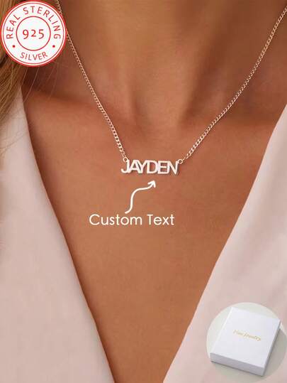 This 925 Sterling Silver Classic Elegant Customized English Name Pendant Necklace Is Fashionable And Luxurious, Vintage And Exquisite, Versatile And Practical, Suitable For Any Occasion And Season. It Is An Excellent Gift For Ladies On Valentine's Day, Mother's Day, Christmas, Thanksgiving, And Birthdays.