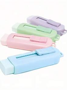 1pc Sliding Telescopic Eraser, Multi-Color Sliding Telescopic Plastic Cap Pencil Eraser, School Office Large Eraser, Drawing Art Eraser, Standard Pencil Eraser, Office Correction Product - Multicolor - View 13