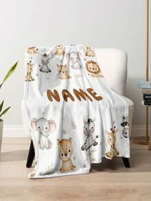 1pc Customized Flannel Portrait Blanket, Soft And Fluffy Throw, Skin-Friendly And Warm, Holiday Decor, Christmas, Wedding, Birthday, Mother's Day, Father's Day Gift, Commemorative Blanket With Photo - Style 2 - View 3