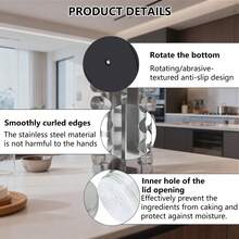 CHIQUERID 20 Jar Revolving Spice Rack,Kitchen Spice Organization For Cabinet Or Countertop,Seasoning Spice Organizer With Polished Stainless Steel&Black Caps - Bạc - Xem 6