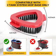 [Household Necessities]Scrub Brush For O Cedar RinseClean 2 Ank Sysem Scrubber Mop  Replacemens Hard Brisle Cleaning Brush For Shoer Floor Ub Kichen No Fi Easyring 1-Ank - Đỏ - Xem 3