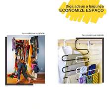 Cabide Multifuncional de Metal em S com 5 divisórias Para Calça Saia Bermuda Gravata - Primicias Qiu