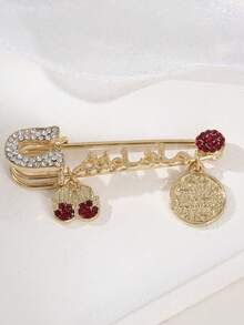 Demon Eye Shaped Pendant Brooch, Inlaid With Shiny Rhinestones, Women's Brooch Bag Jewelry - Multicolor - View 5