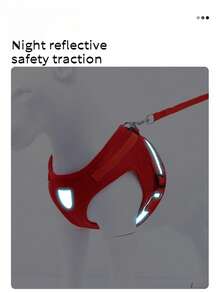 Breathable Christmas Gift Mesh Pet Harness With Reflective Leash, Adjustable Training Collar And Leash - Suitable For Cats And Dogs